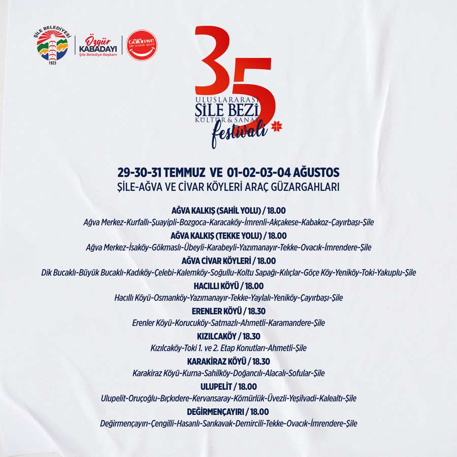 35. Uluslararası Şile Bezi Kültür ve Sanat Festivali Ring Seferleri